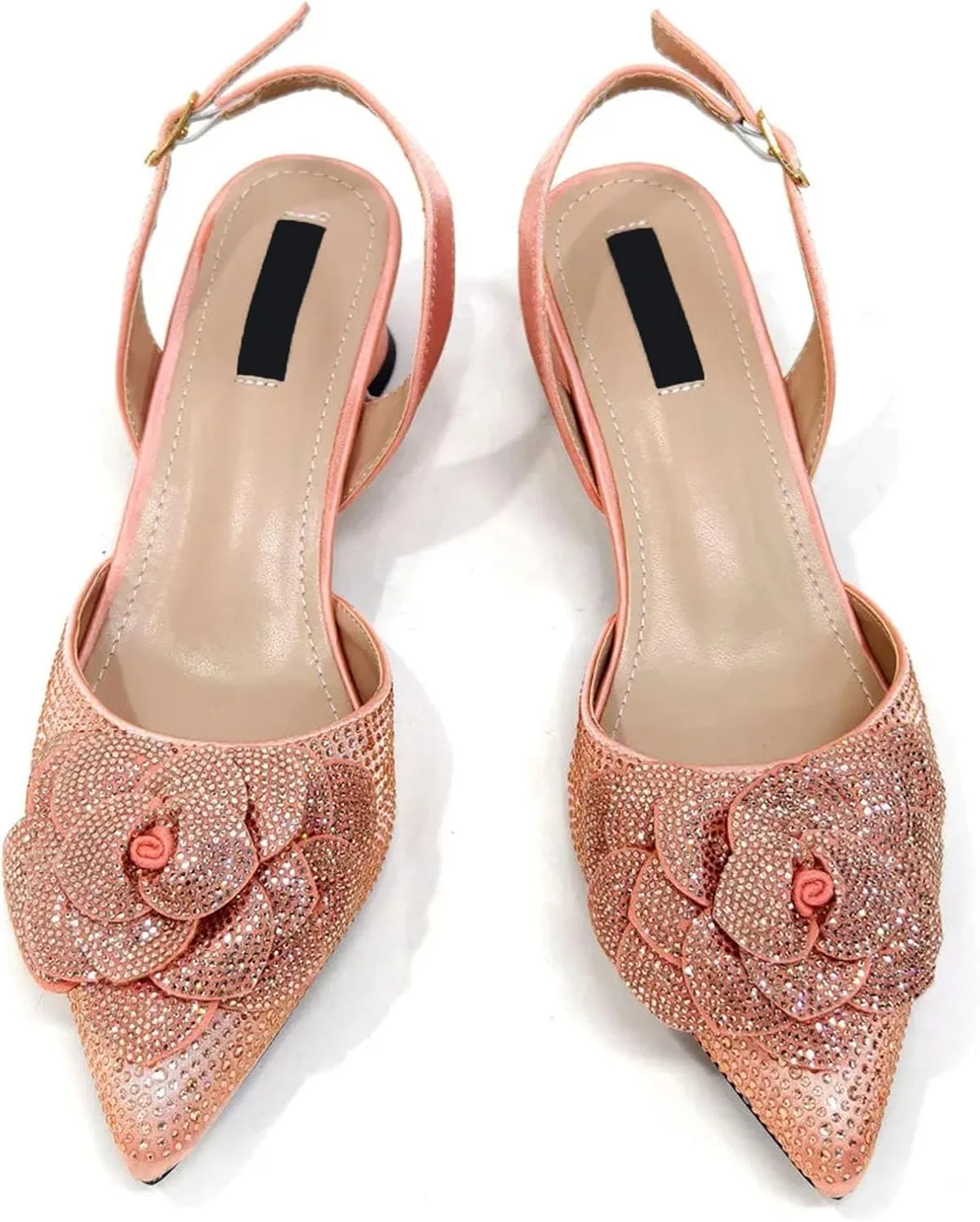 Women's Peach Knot Bridal Set - Pearl-Embellished Pumps & Durable Clutch for Nigerian Wedding Receptions