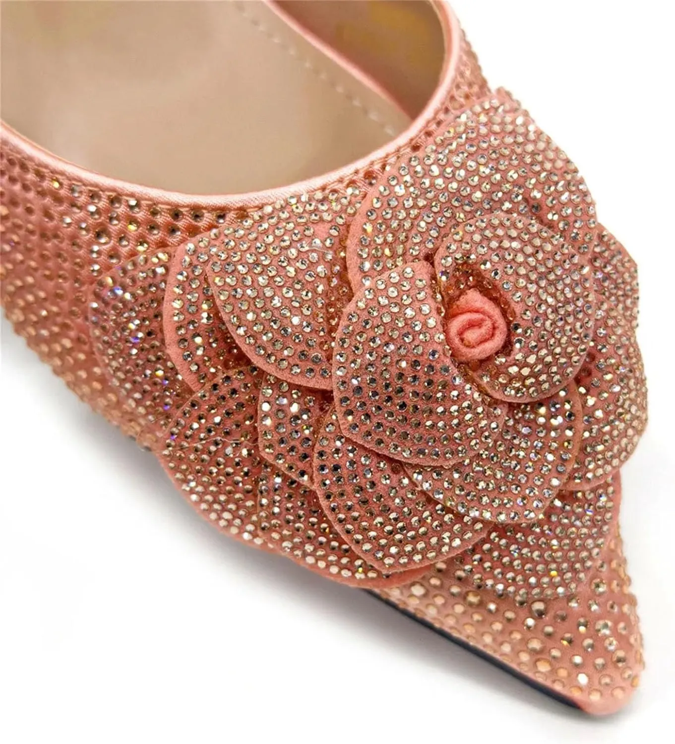 Women's Peach Knot Bridal Set - Pearl-Embellished Pumps & Durable Clutch for Nigerian Wedding Receptions