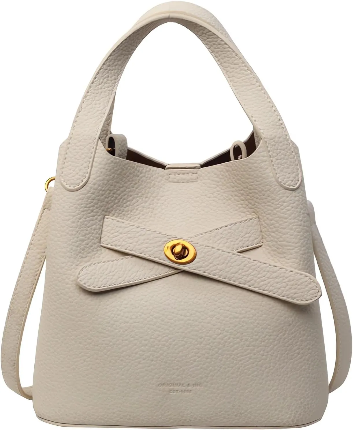Women's Pure Color Bucket Bags and Crossbody Bags,Female Purses Versatile Tote Bags Shoulder Bags Satchel Bags White01