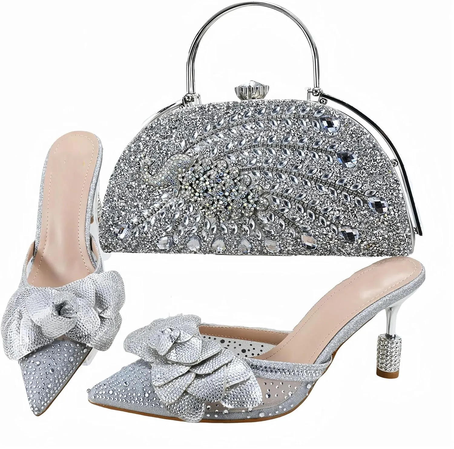 Women's Purple Italian Pointed Slipper Set - Elegant Wedding Party Essentials