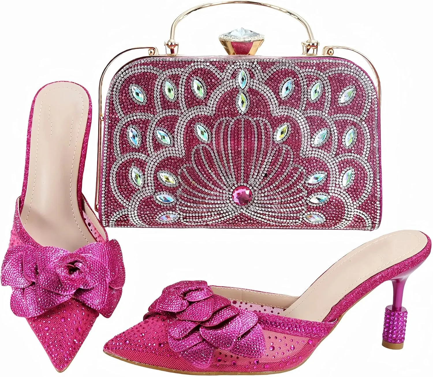Women's Purple Italian Pointed Slipper Set - Elegant Wedding Party Essentials