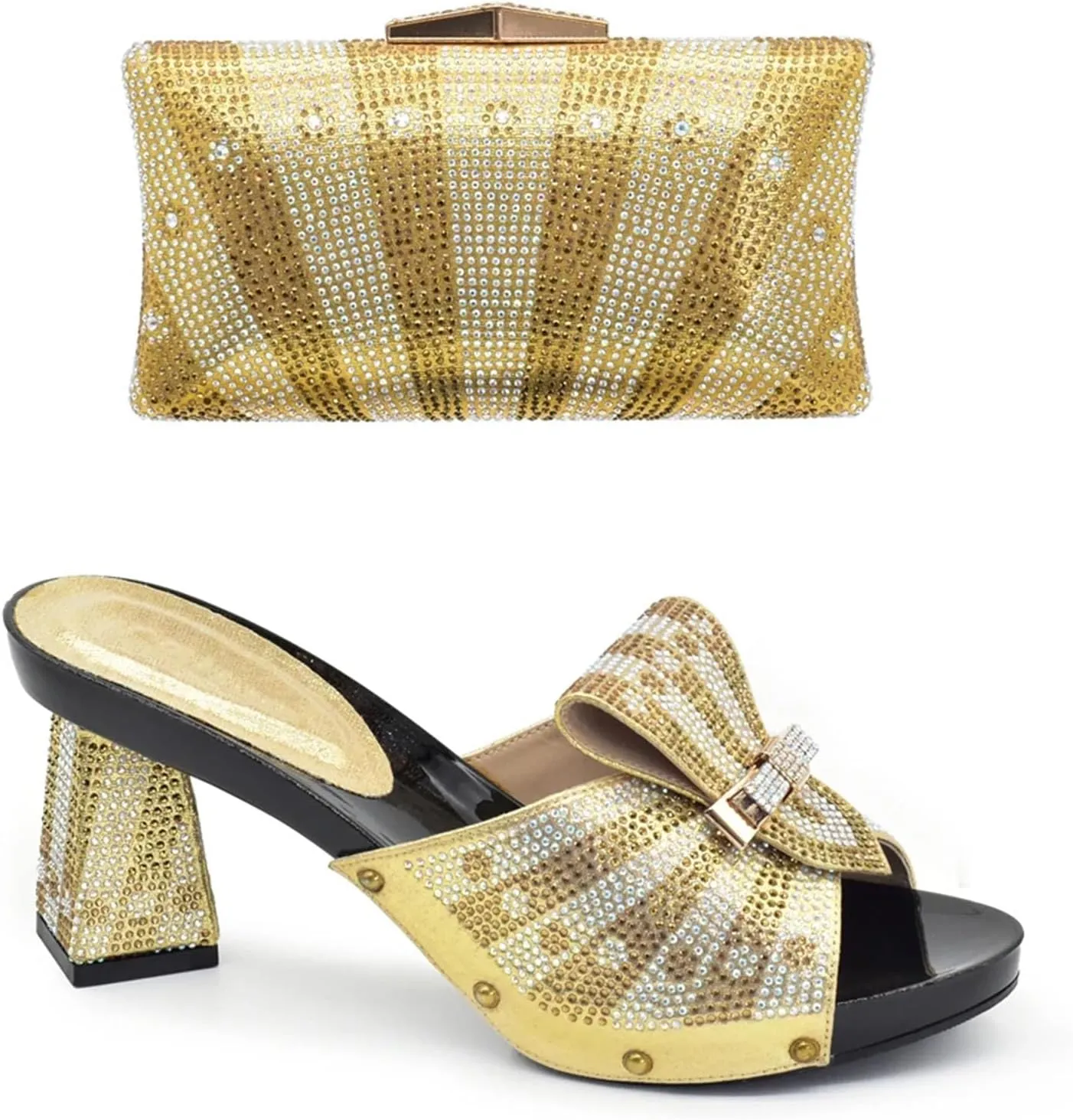 Women's Red African Shoe & Bag Set - Matching Pumps & Clutch for Nigerian Weddings and Evening Events