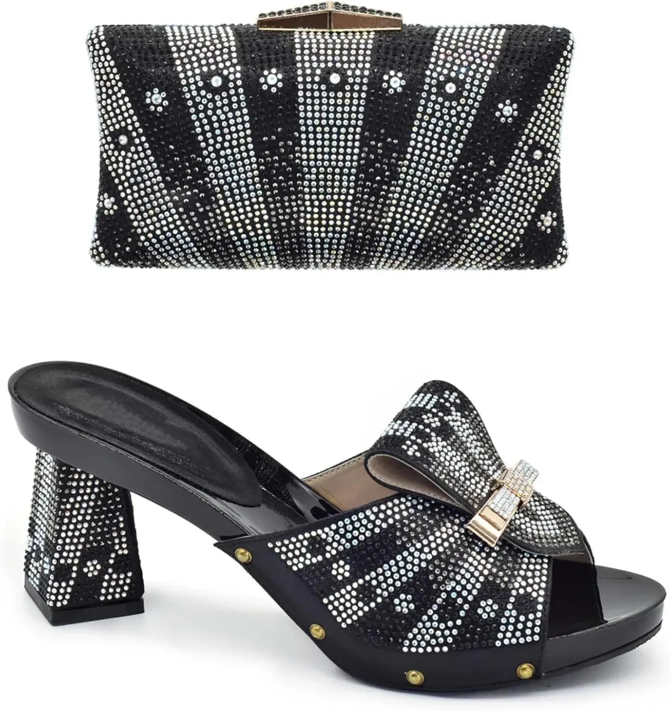 Women's Red African Shoe & Bag Set - Matching Pumps & Clutch for Nigerian Weddings and Evening Events