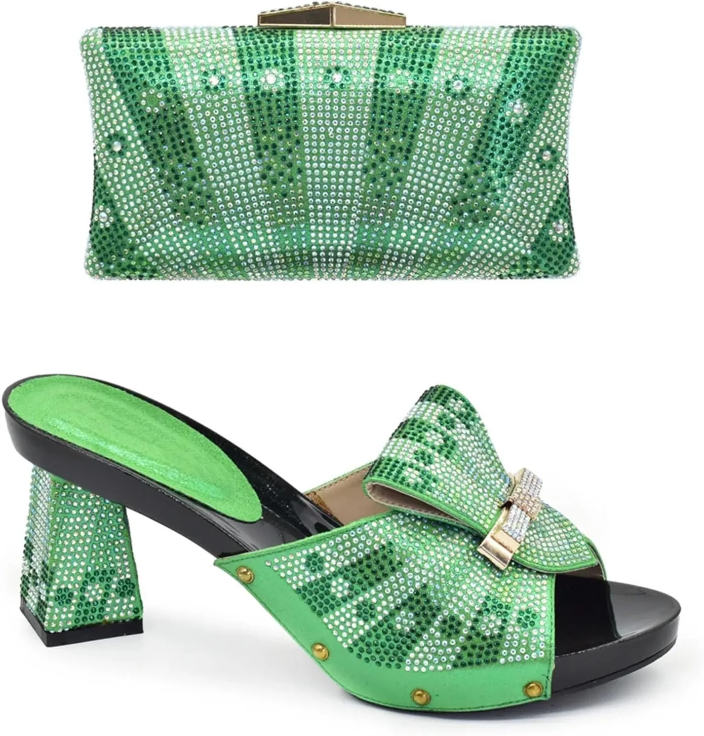 Women's Red African Shoe & Bag Set - Matching Pumps & Clutch for Nigerian Weddings and Evening Events