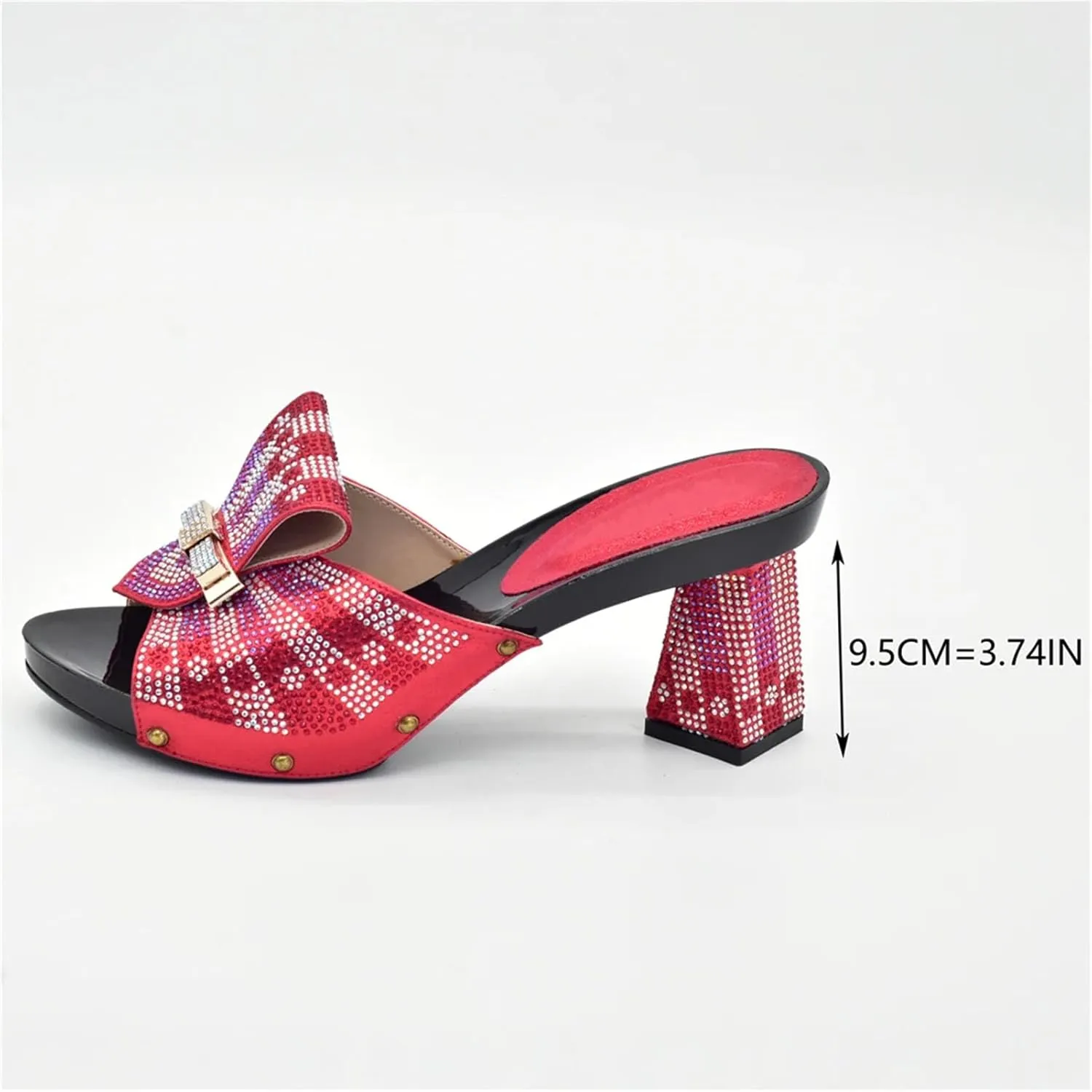 Women's Red African Shoe & Bag Set - Matching Pumps & Clutch for Nigerian Weddings and Evening Events