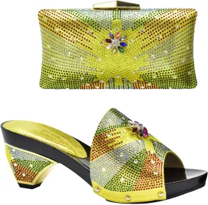 Women's Royal Blue African-Italian Set - Matching Pumps & Clutch for Nigerian Weddings and Evening Events