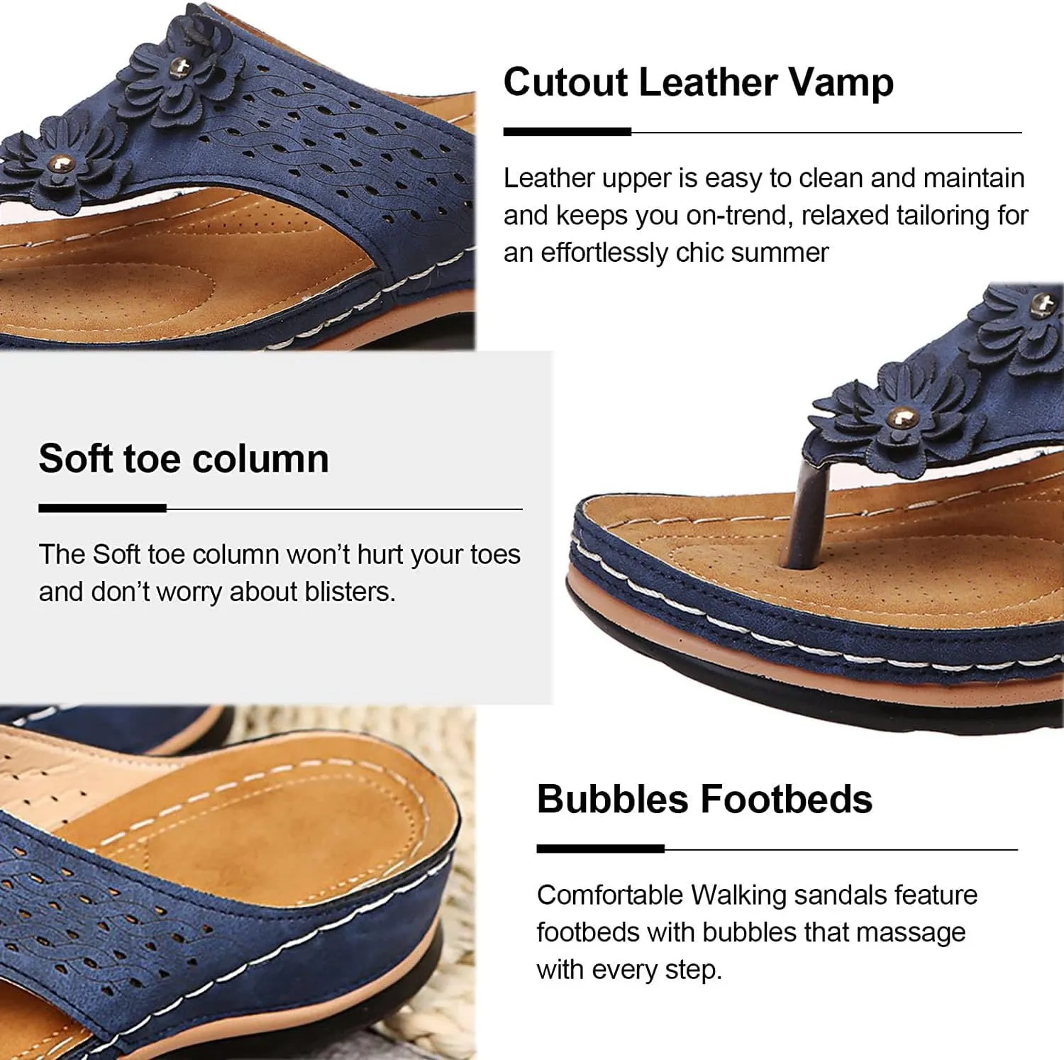 Women's Sandals 2024, Wedge Yoga Mat Walking Thong Sandals with Plantar Fasciitis Arch Support Orthopedic Sandals