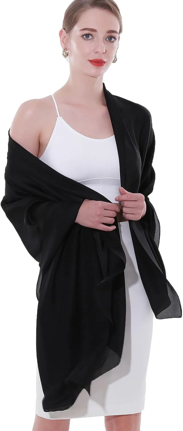 Womens Scarf Pashmina Shawls and Wraps for Evening Dresses Like Chiffon Silk Scarf for Bridal Weddings