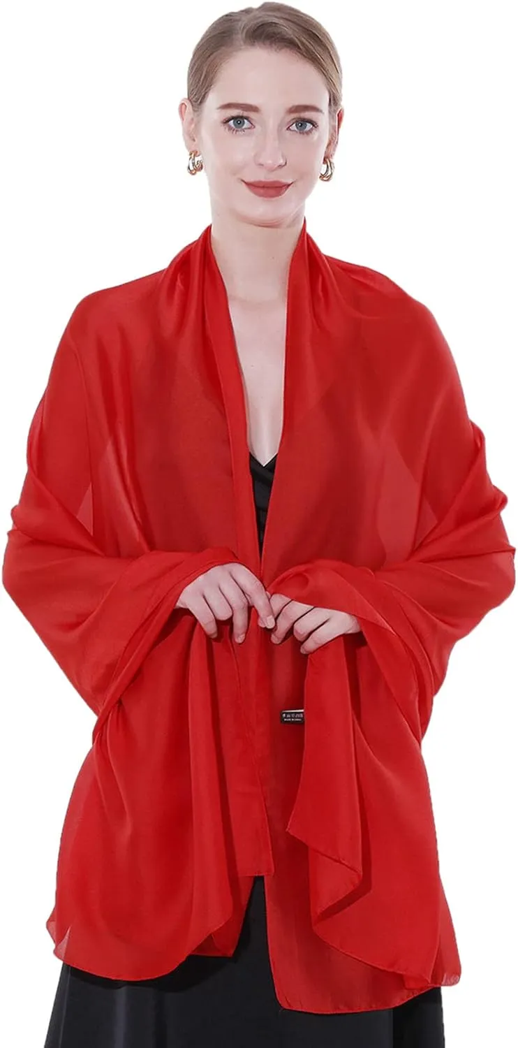 Womens Scarf Pashmina Shawls and Wraps for Evening Dresses Like Chiffon Silk Scarf for Bridal Weddings