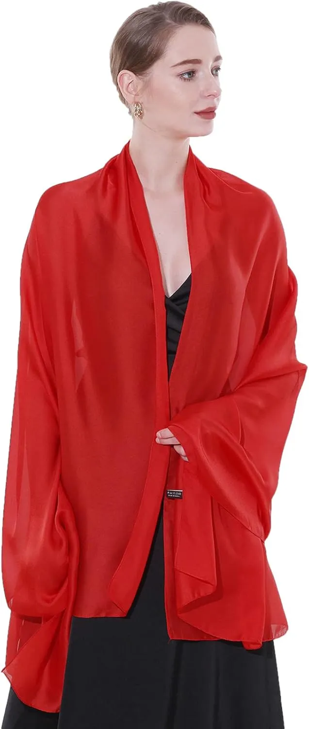 Womens Scarf Pashmina Shawls and Wraps for Evening Dresses Like Chiffon Silk Scarf for Bridal Weddings