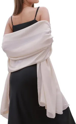 Womens Scarf Pashmina Shawls and Wraps for Evening Dresses Like Chiffon Silk Scarf for Bridal Weddings