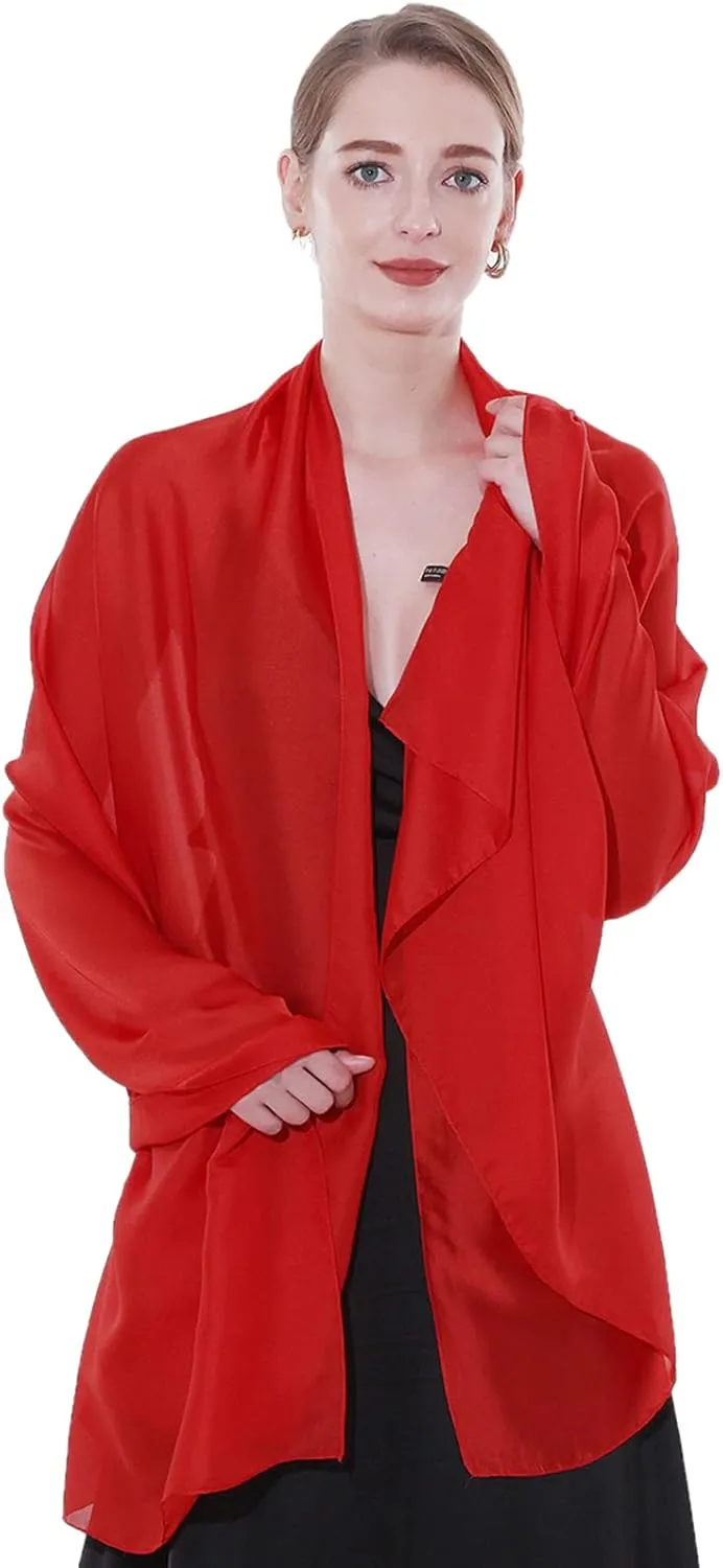 Womens Scarf Pashmina Shawls and Wraps for Evening Dresses Like Chiffon Silk Scarf for Bridal Weddings