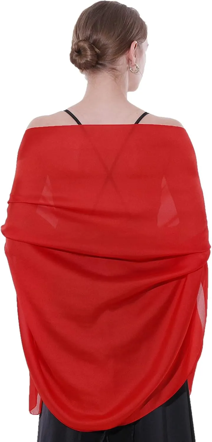 Womens Scarf Pashmina Shawls and Wraps for Evening Dresses Like Chiffon Silk Scarf for Bridal Weddings