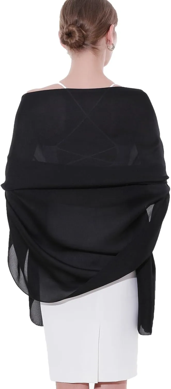 Womens Scarf Pashmina Shawls and Wraps for Evening Dresses Like Chiffon Silk Scarf for Bridal Weddings