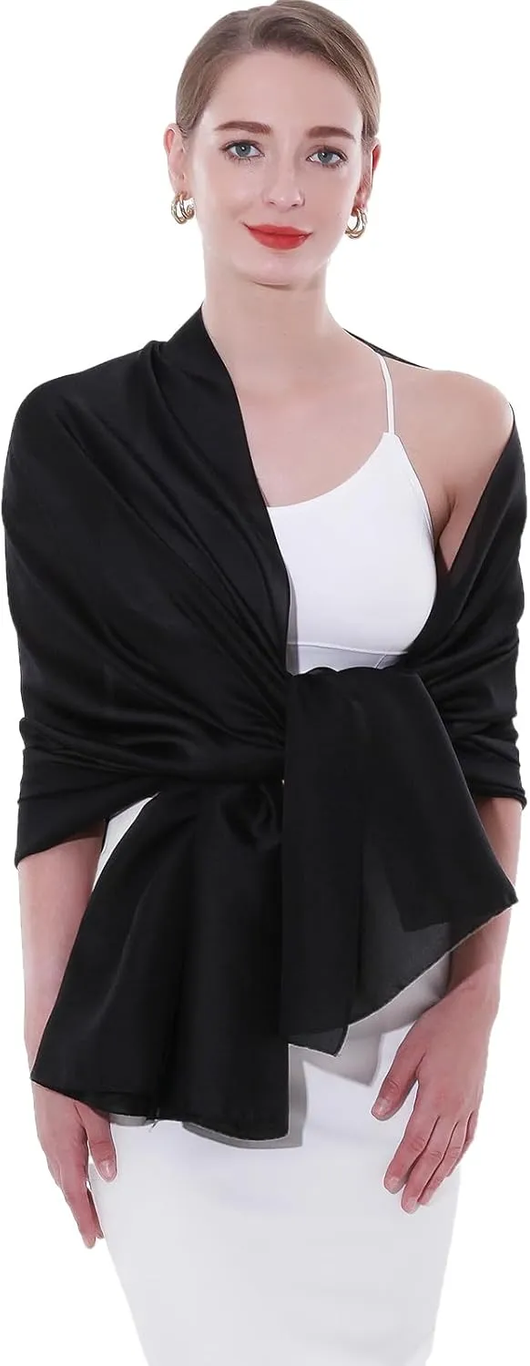 Womens Scarf Pashmina Shawls and Wraps for Evening Dresses Like Chiffon Silk Scarf for Bridal Weddings