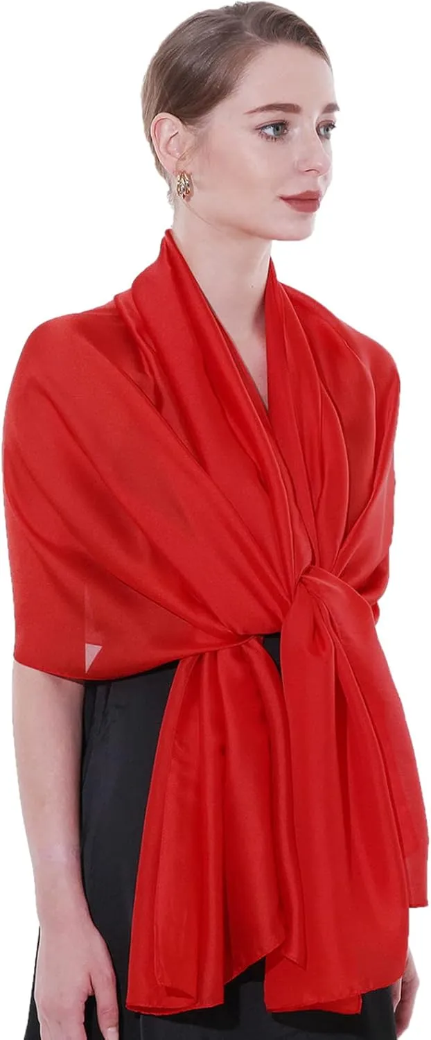 Womens Scarf Pashmina Shawls and Wraps for Evening Dresses Like Chiffon Silk Scarf for Bridal Weddings