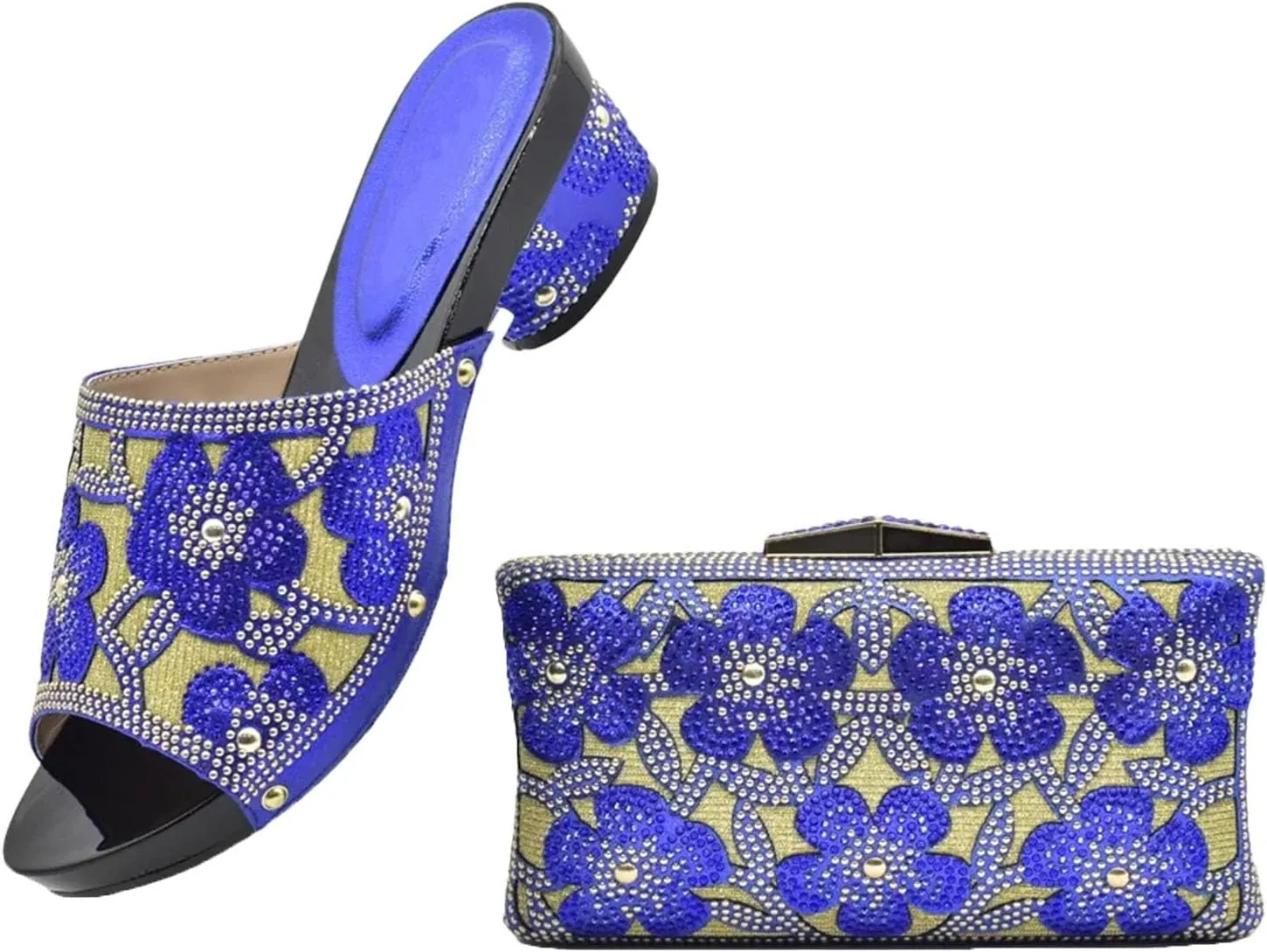 Women's Silver African-Italian Set - Matching Pumps & Clutch for Nigerian Weddings and Evening Parties