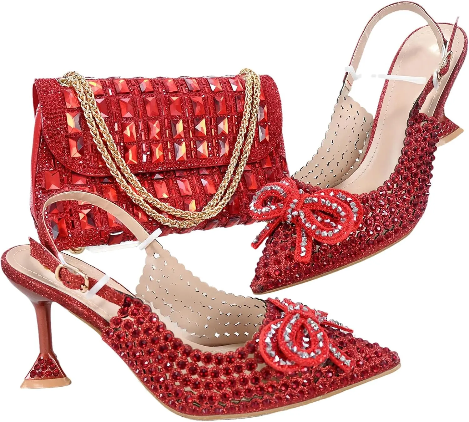 Women's Silver Italian Mature Pumps & Clutch - Elegance for Weddings
