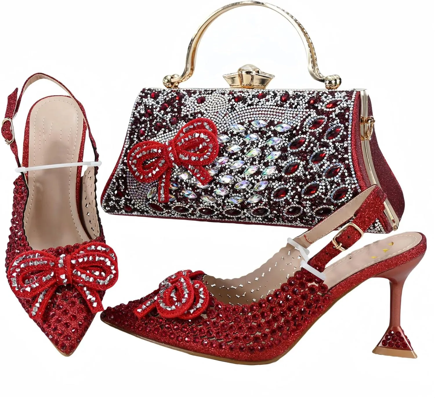 Women's Silver Italian Mature Pumps & Clutch - Elegance for Weddings