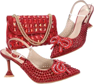 Women's Silver Italian Mature Pumps & Clutch - Elegance for Weddings