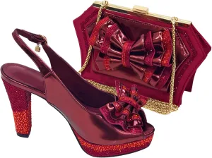 Women's Sky Blue Nigerian Shoe & Bag Set - African Wedding Essentials