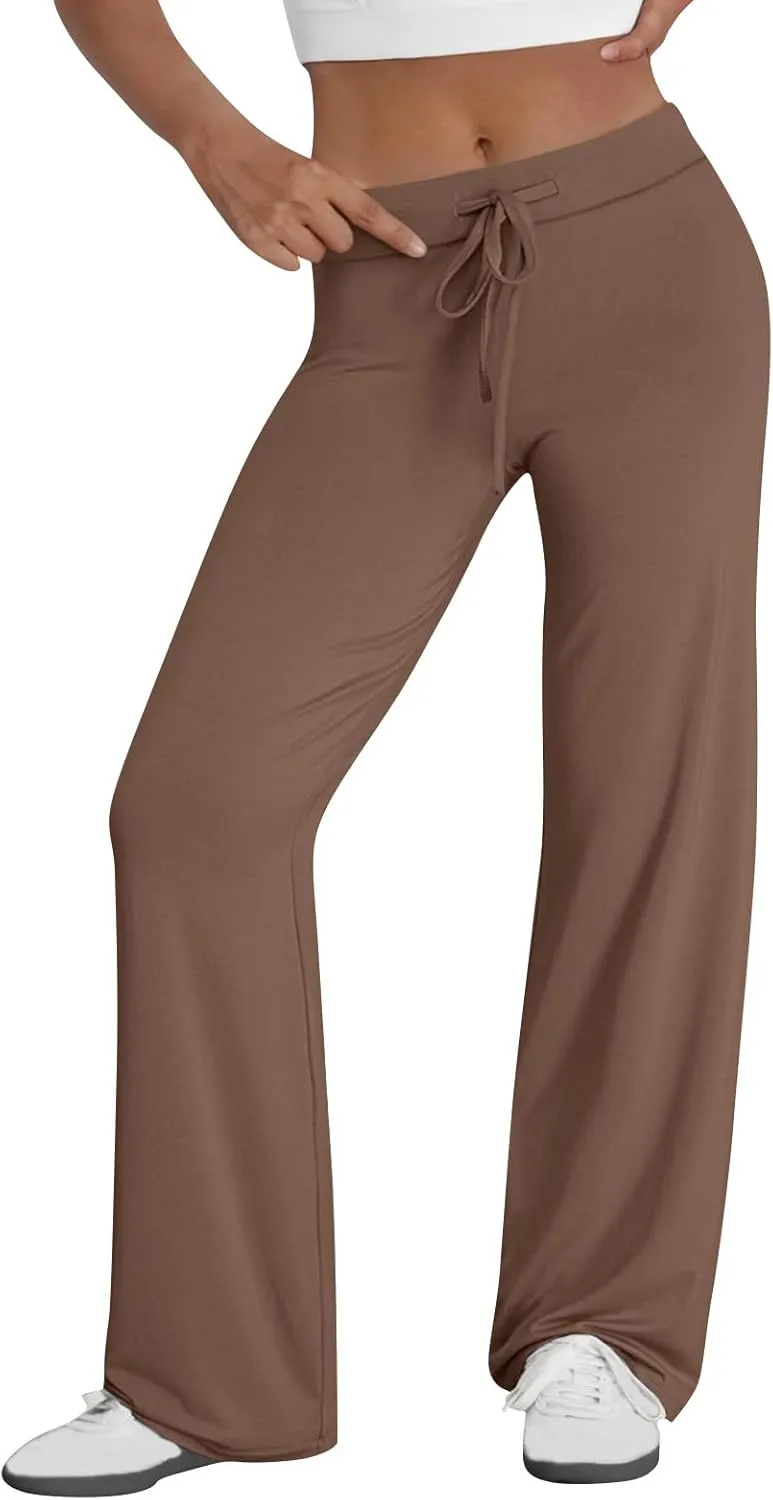 Women's Slim Bootcut Stretch Pants Gym Workout Leggings Yoga Pants for Women Ladies Comfy Straight Leg Sweatpants