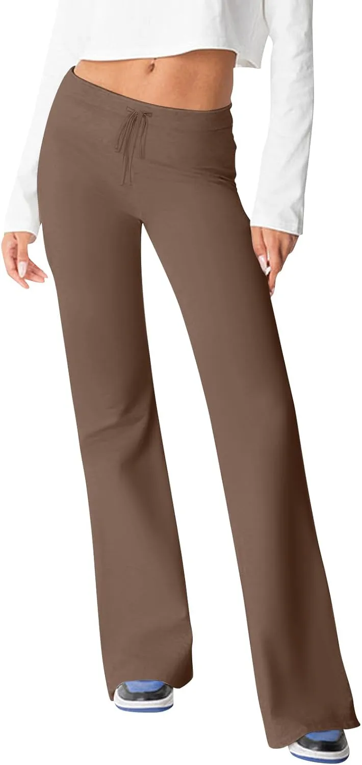 Women's Slim Bootcut Stretch Pants Gym Workout Leggings Yoga Pants for Women Ladies Comfy Straight Leg Sweatpants