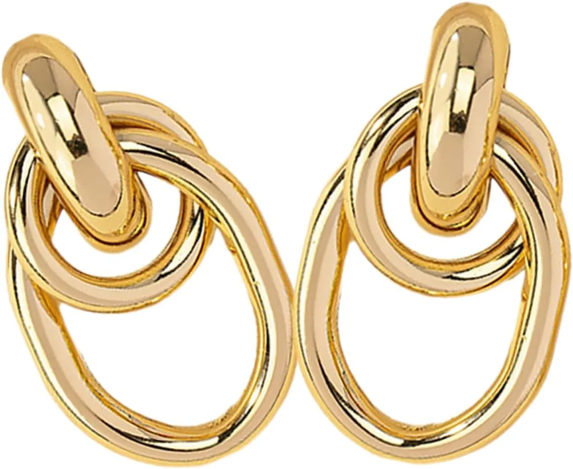 Women's Statement Earrings Circle Hoop Earrings Drop Fashionable Minimalist Dangle