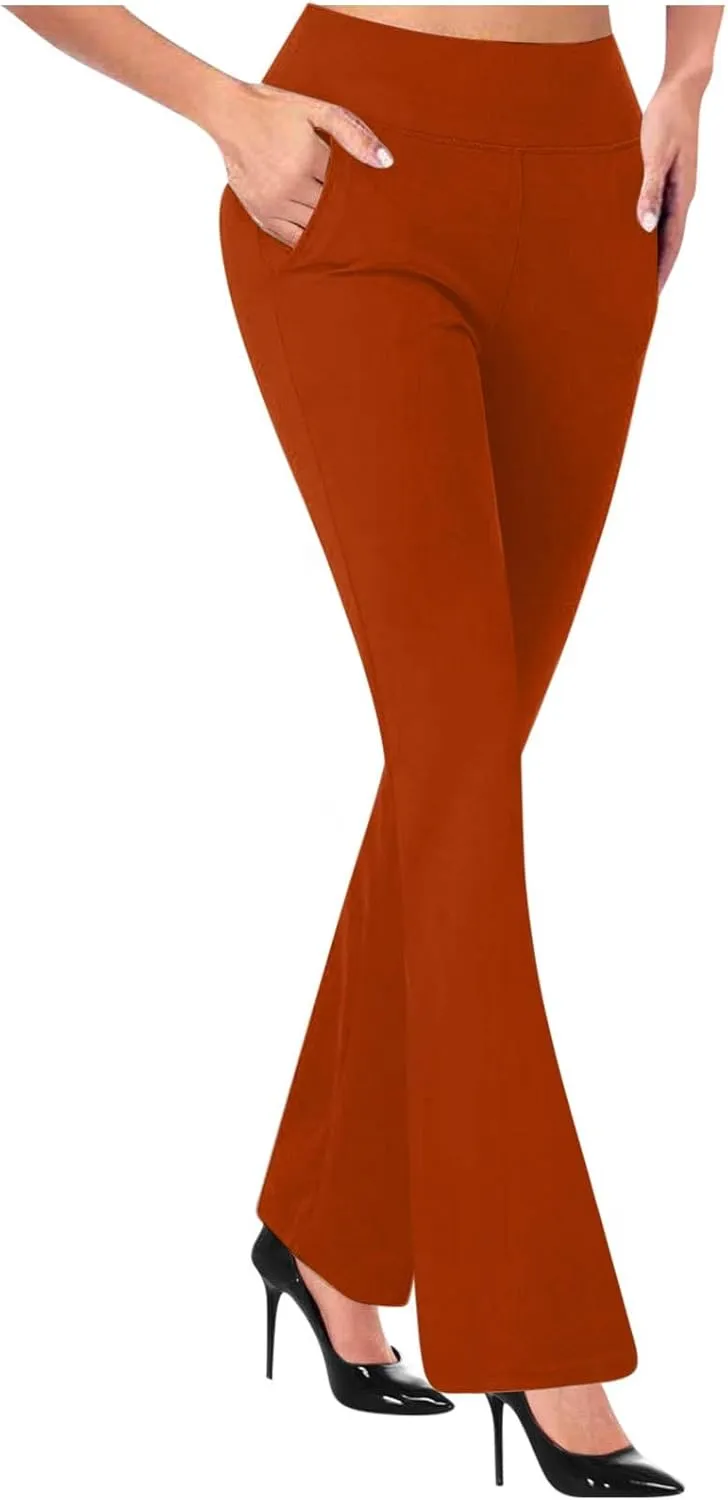 Womens Stretchy Bootcut Dress Pants High Waist Office Work Business Casual Slacks with Pockets 2025 Trendy Clothes
