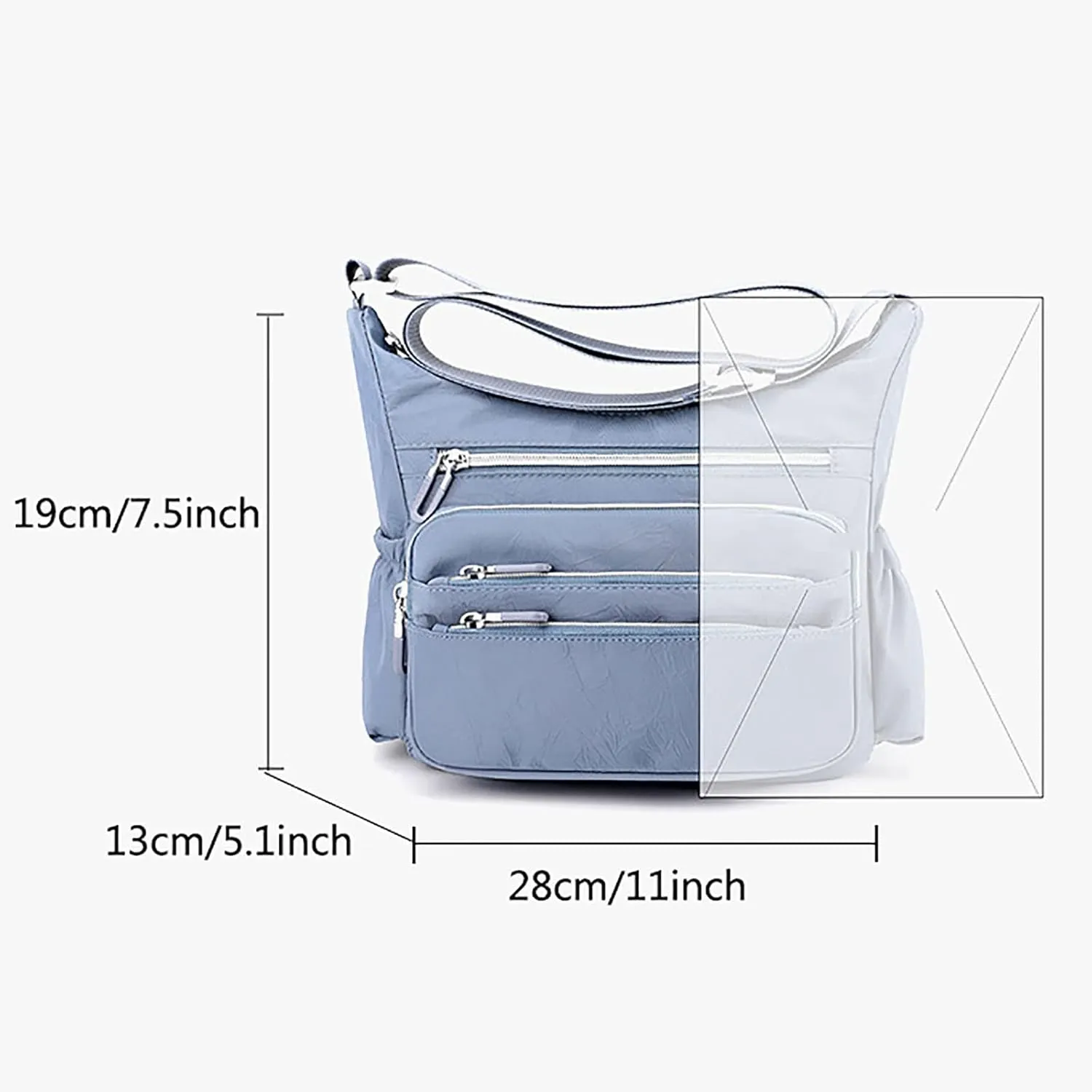 Women's Trendy Purses Vegan Leather Hobo Handbags Lightweight Quilted Fabric Handbags for Women Transparent Bag(PK1)