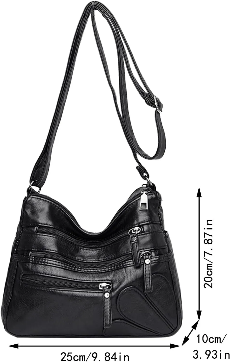 Women's Trendy Purses Vegan Leather Hobo Handbags Women's Shoulder Bags Tote Satchel Hobo Womens Shoulder Purse(Black)