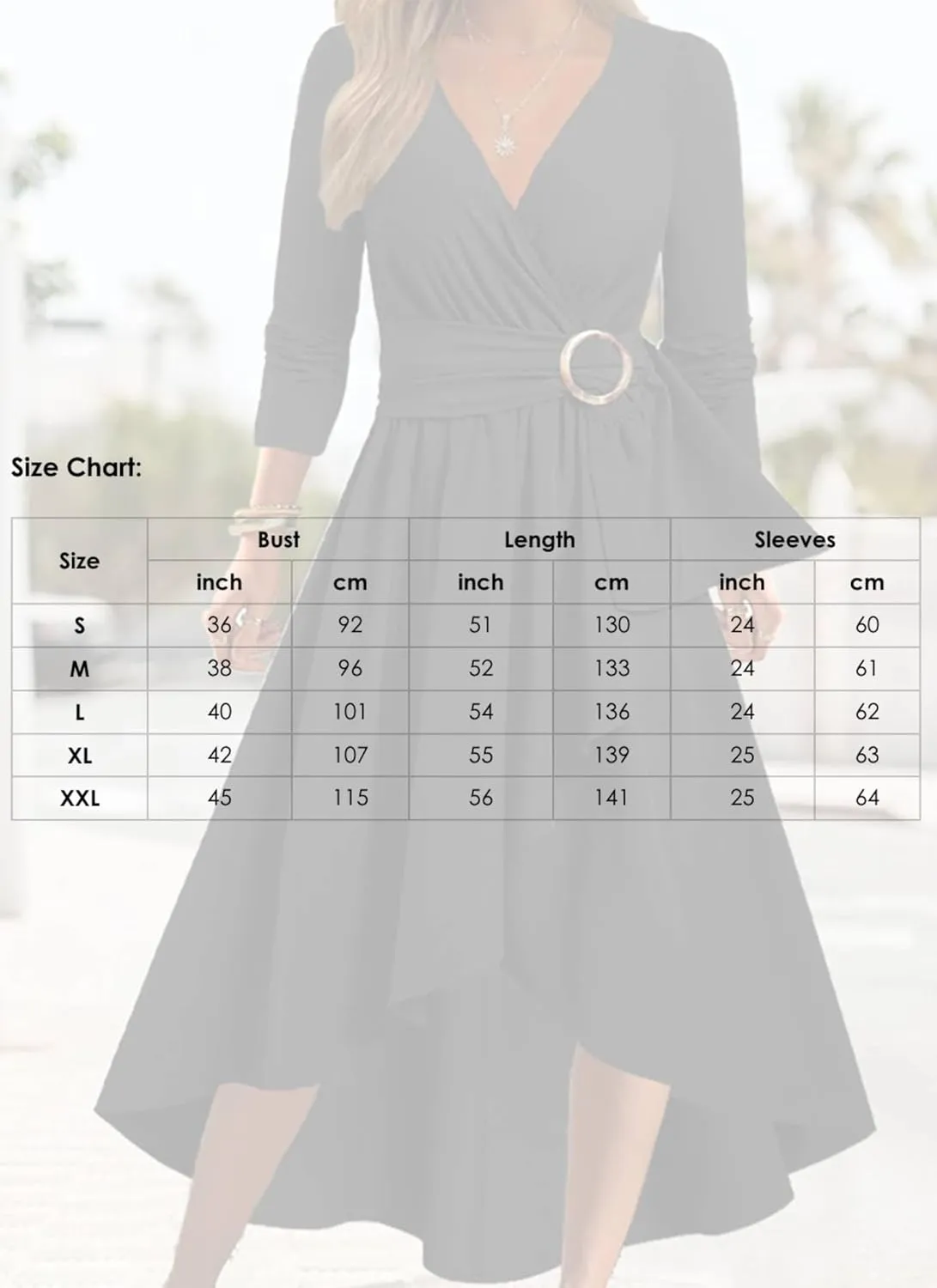 Women's V-Neck Formal Dresses Long Sleeve Modest Church Fit Cocktail Dress with Belt Casual Party Wedding Guest Dress