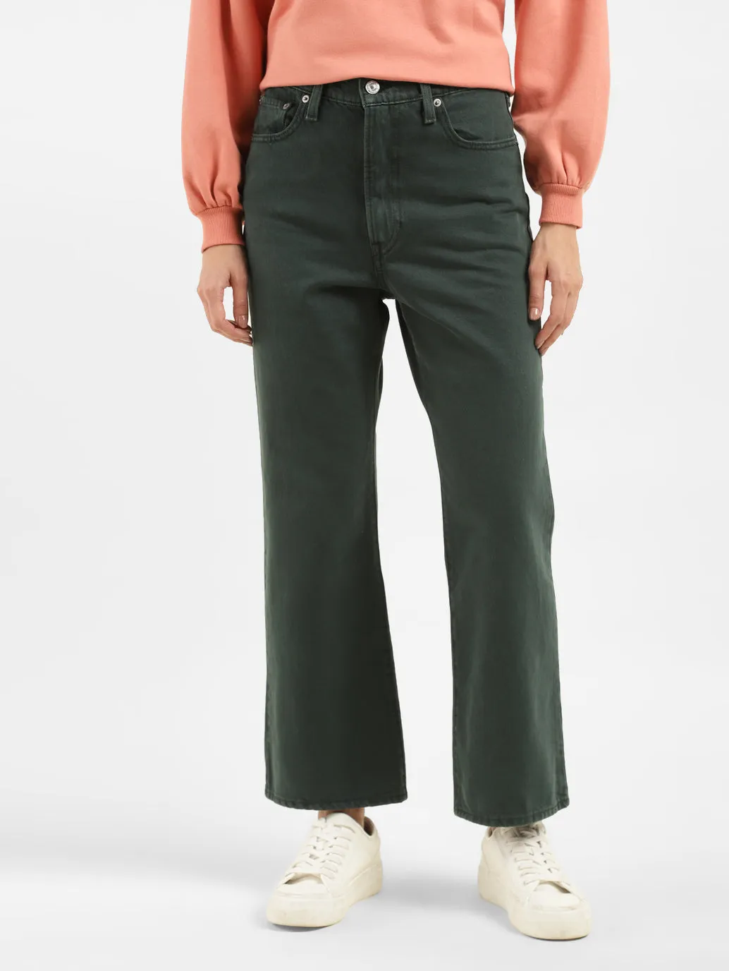 Women's White Bootcut Fit High Rise Jeans