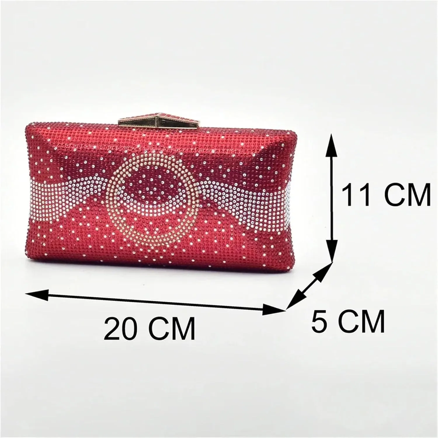 Women's Wide Heel African Shoe & Bag Set - Rhinestone Pumps & Clutch for Nigerian Weddings and Parties