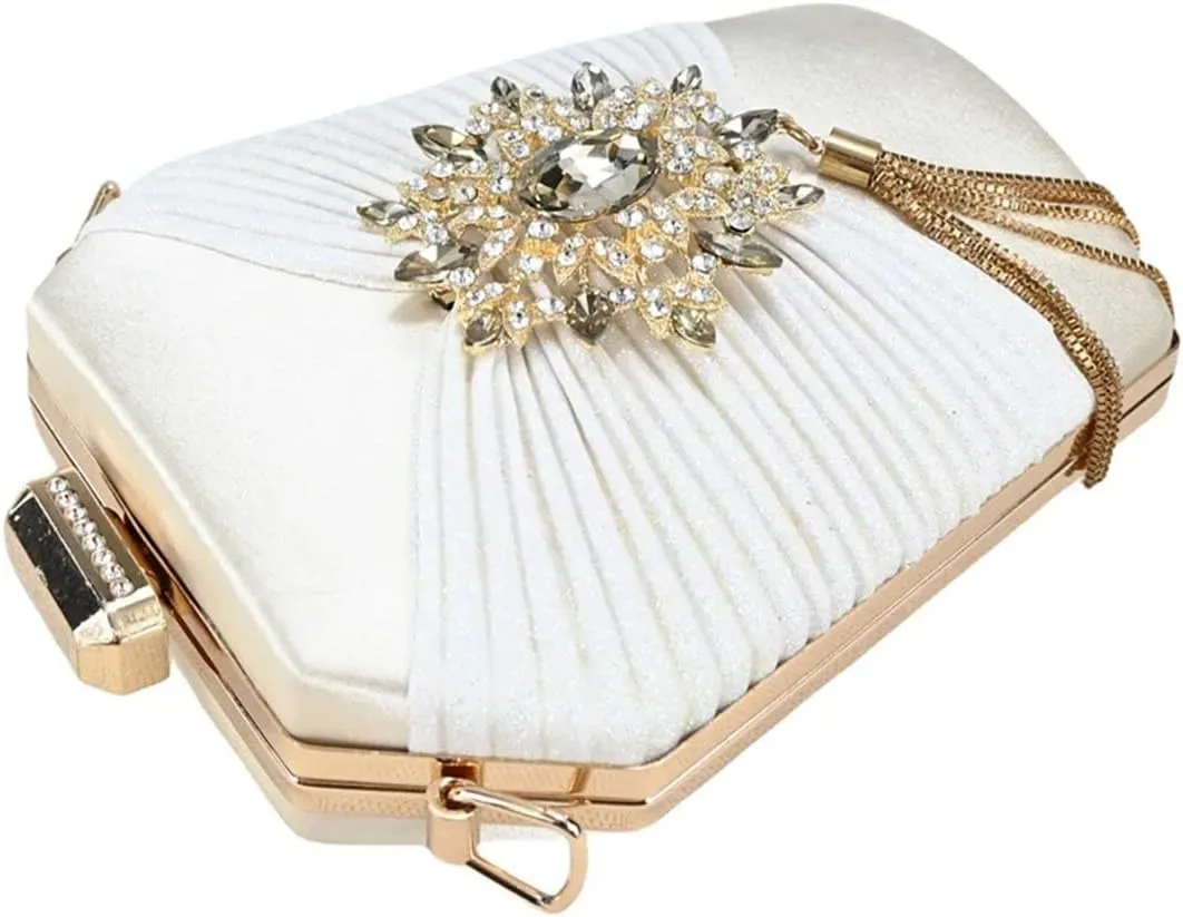 Women's Winter White Italian Low Heel Pumps & Clutch - Elegant Wedding Party Set