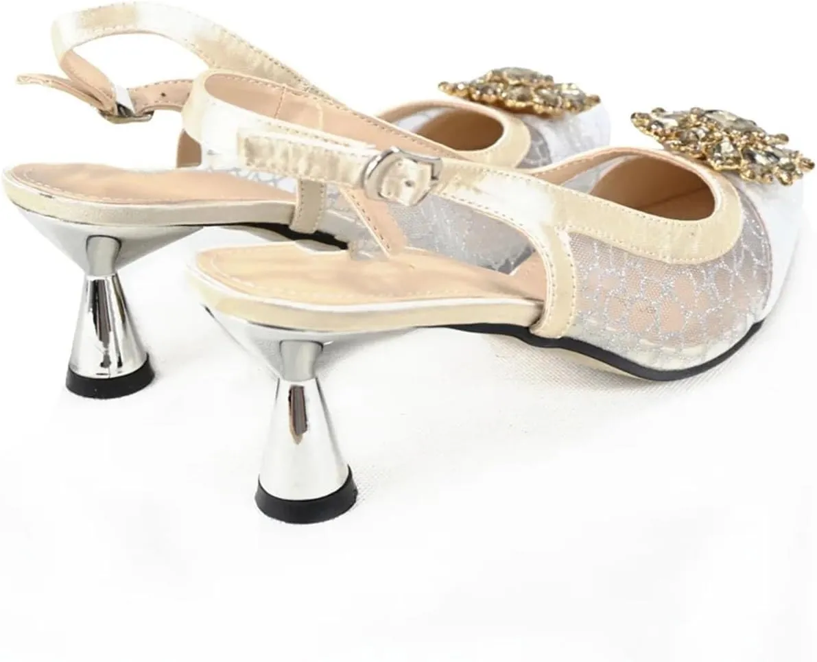 Women's Winter White Italian Low Heel Pumps & Clutch - Elegant Wedding Party Set