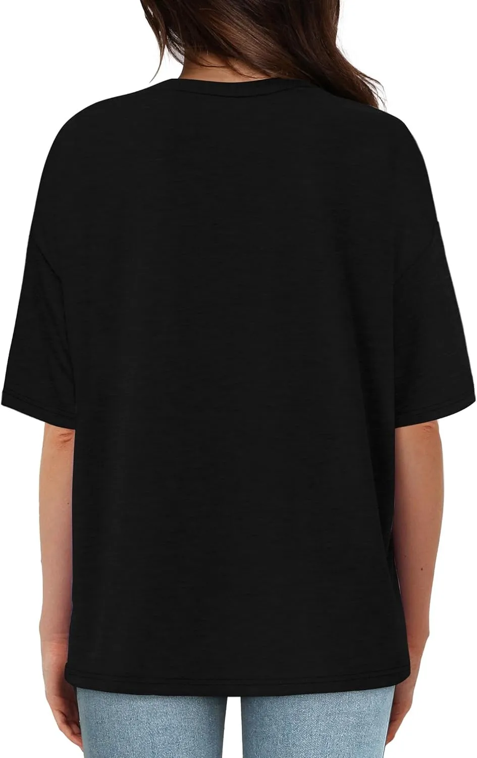 XIEERDUO Oversized T Shirts for Women Summer Short Sleeve Tops Loose Scook Neck