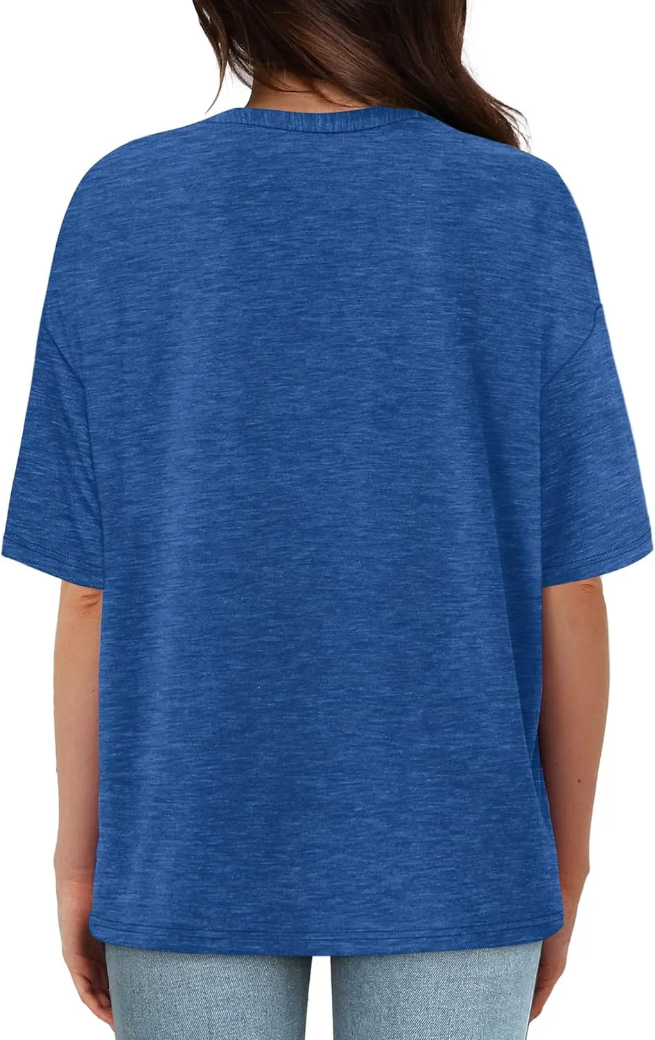 XIEERDUO Oversized T Shirts for Women Summer Short Sleeve Tops Loose Scook Neck