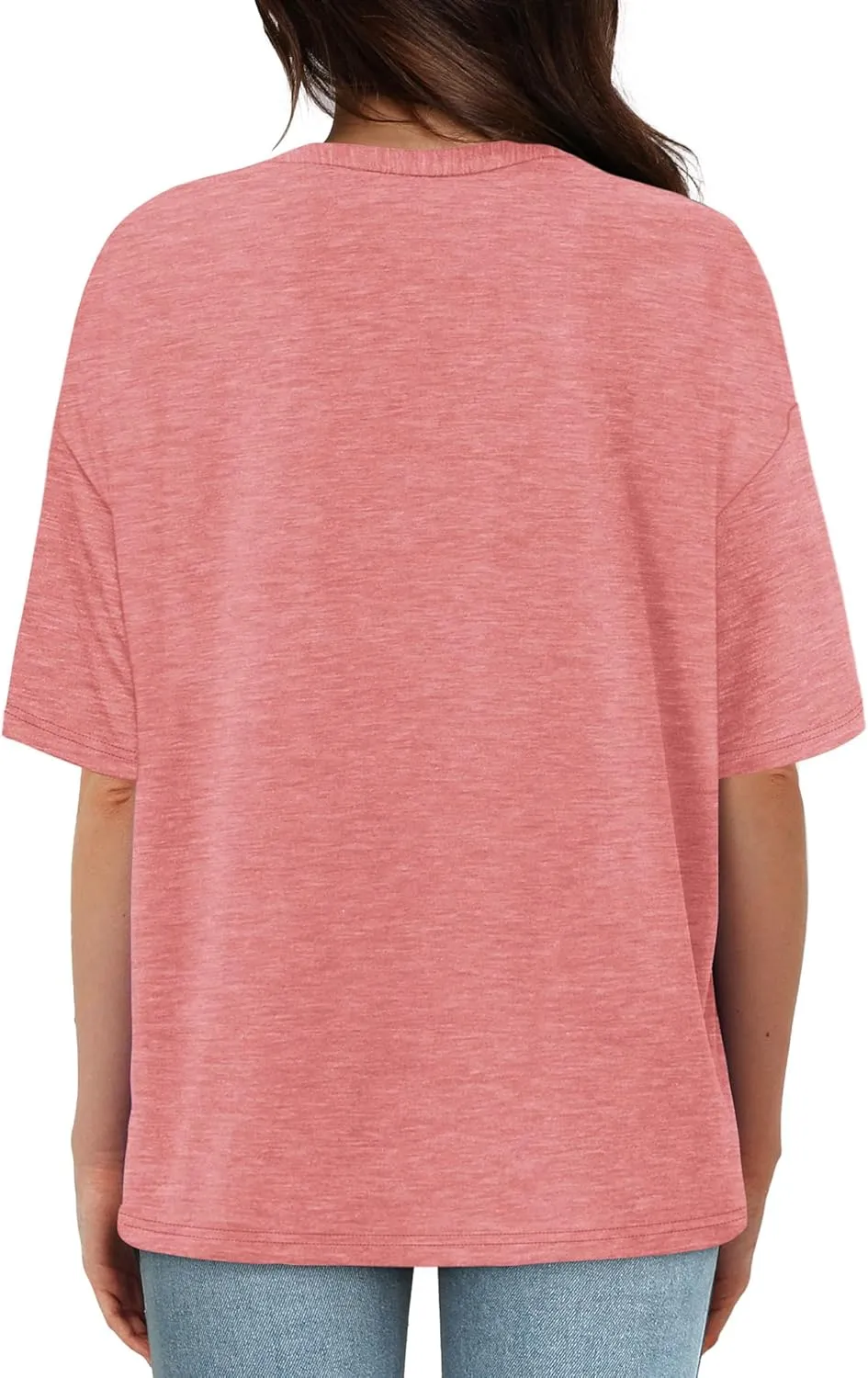 XIEERDUO Oversized T Shirts for Women Summer Short Sleeve Tops Loose Scook Neck