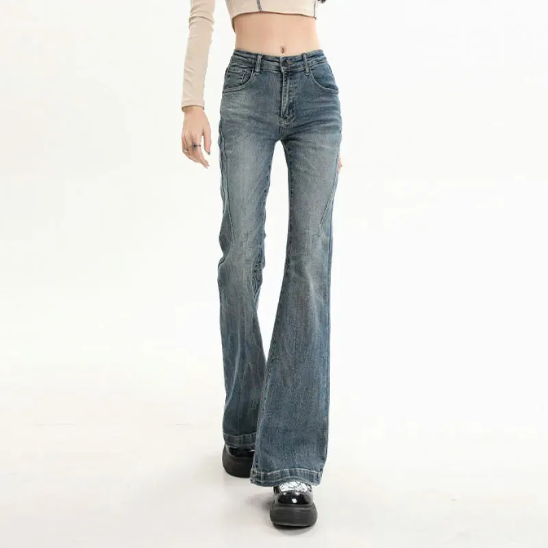 Y2K Streetwear Blue Vintage Flared Jeans