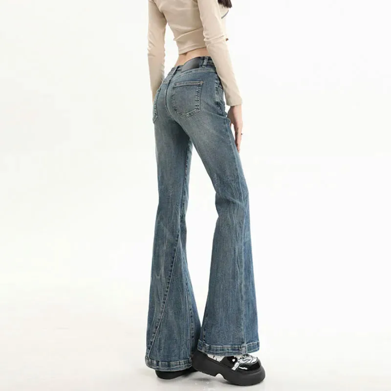 Y2K Streetwear Blue Vintage Flared Jeans