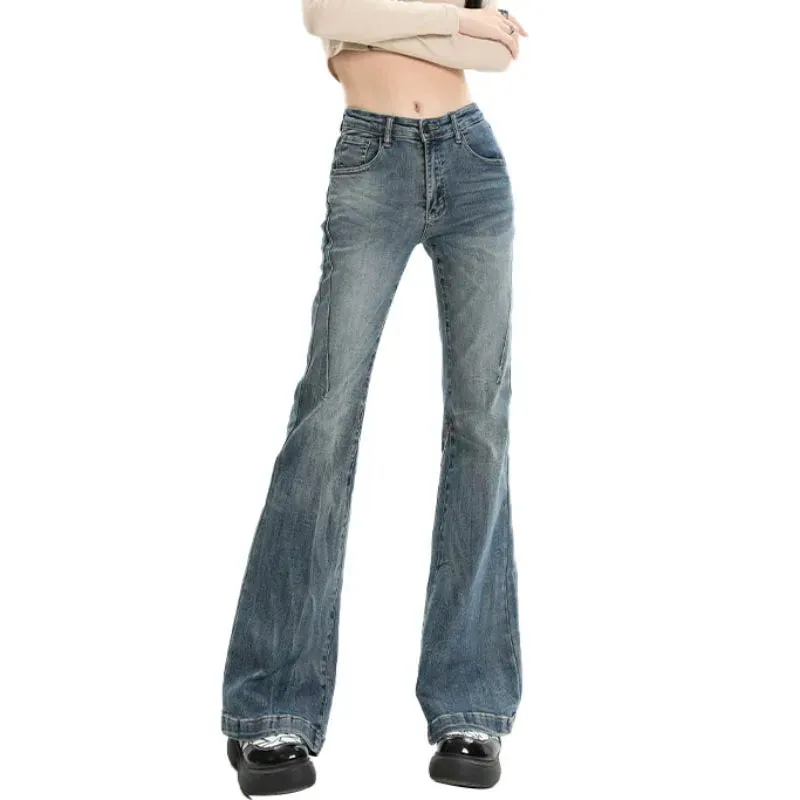 Y2K Streetwear Blue Vintage Flared Jeans