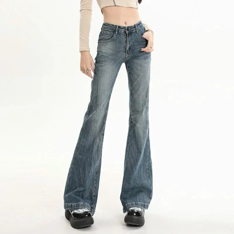 Y2K Streetwear Blue Vintage Flared Jeans