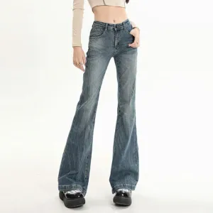 Y2K Streetwear Blue Vintage Flared Jeans