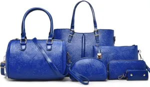 YAQUNICER Women Satchel Handbags Purse-Fashion PU Leather Tote for Ladies Shoulder Bag 6pcs Set Clutches Wallets