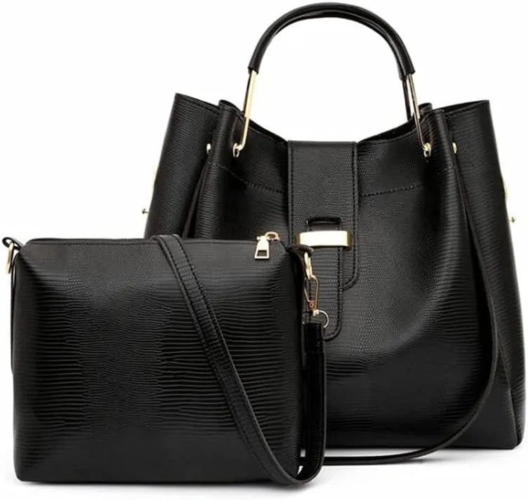 YAQUNICER Women Soft Synthetic PU Leather Ladies Satchel Crossbody Hobo 2pcs Simplicity Handbags Shoulder Clutches