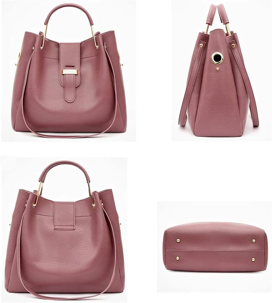 YAQUNICER Women Soft Synthetic PU Leather Ladies Satchel Crossbody Hobo 2pcs Simplicity Handbags Shoulder Clutches