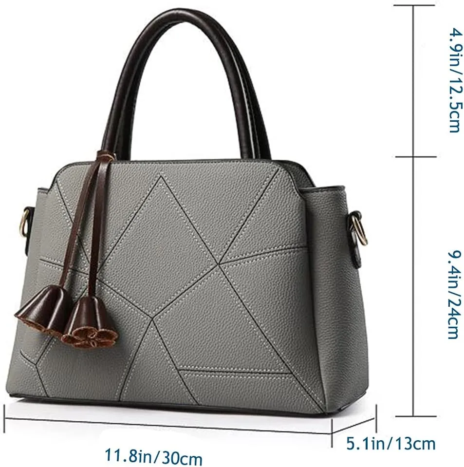 YAQUNICER Women Soft Synthetic PU Leather Satchel Crossbody Bag Large Capacity Top-Handle Handbags Clutches