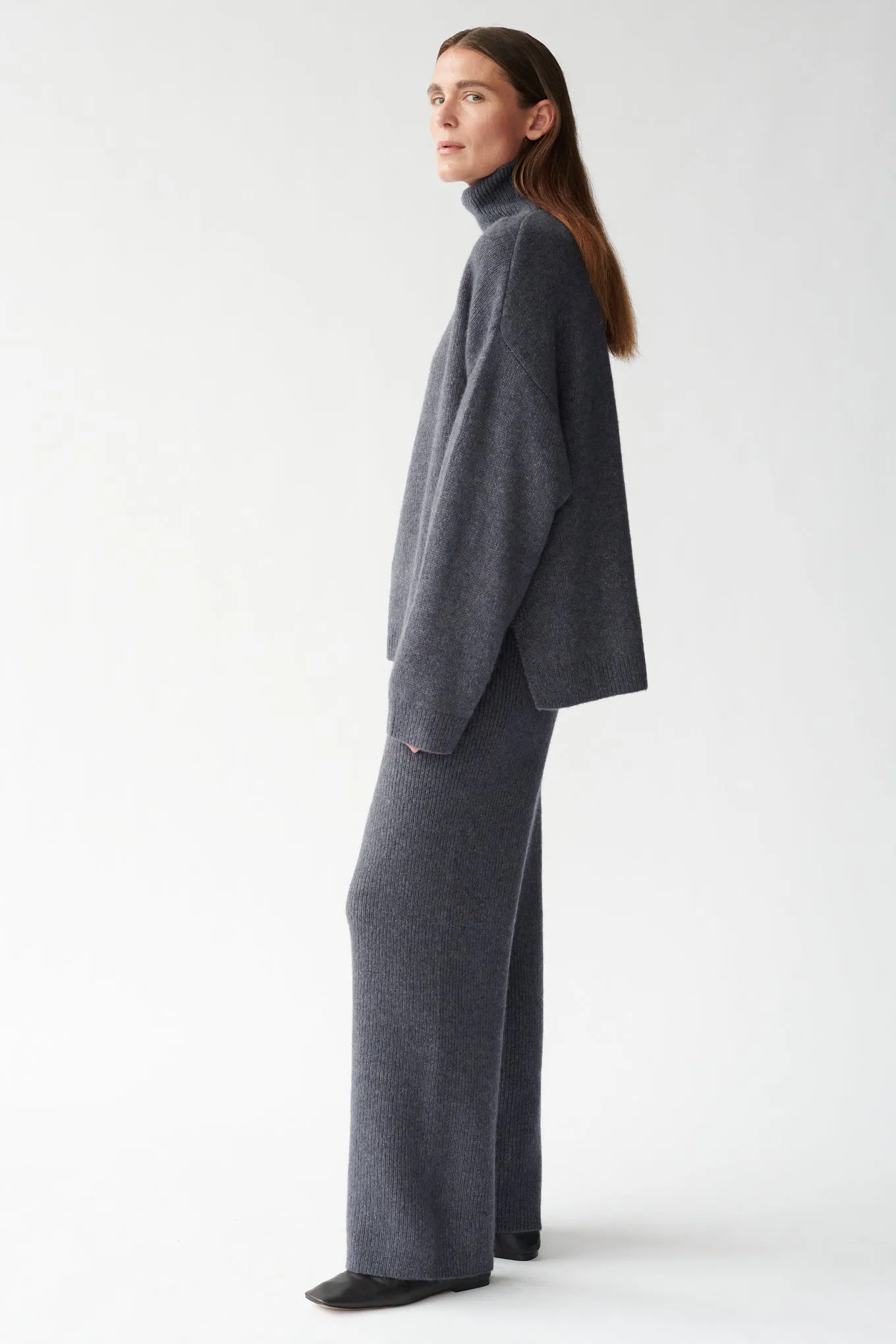 ZIGGA KNIT PANTS - INDIGO - SILK/CASHMERE